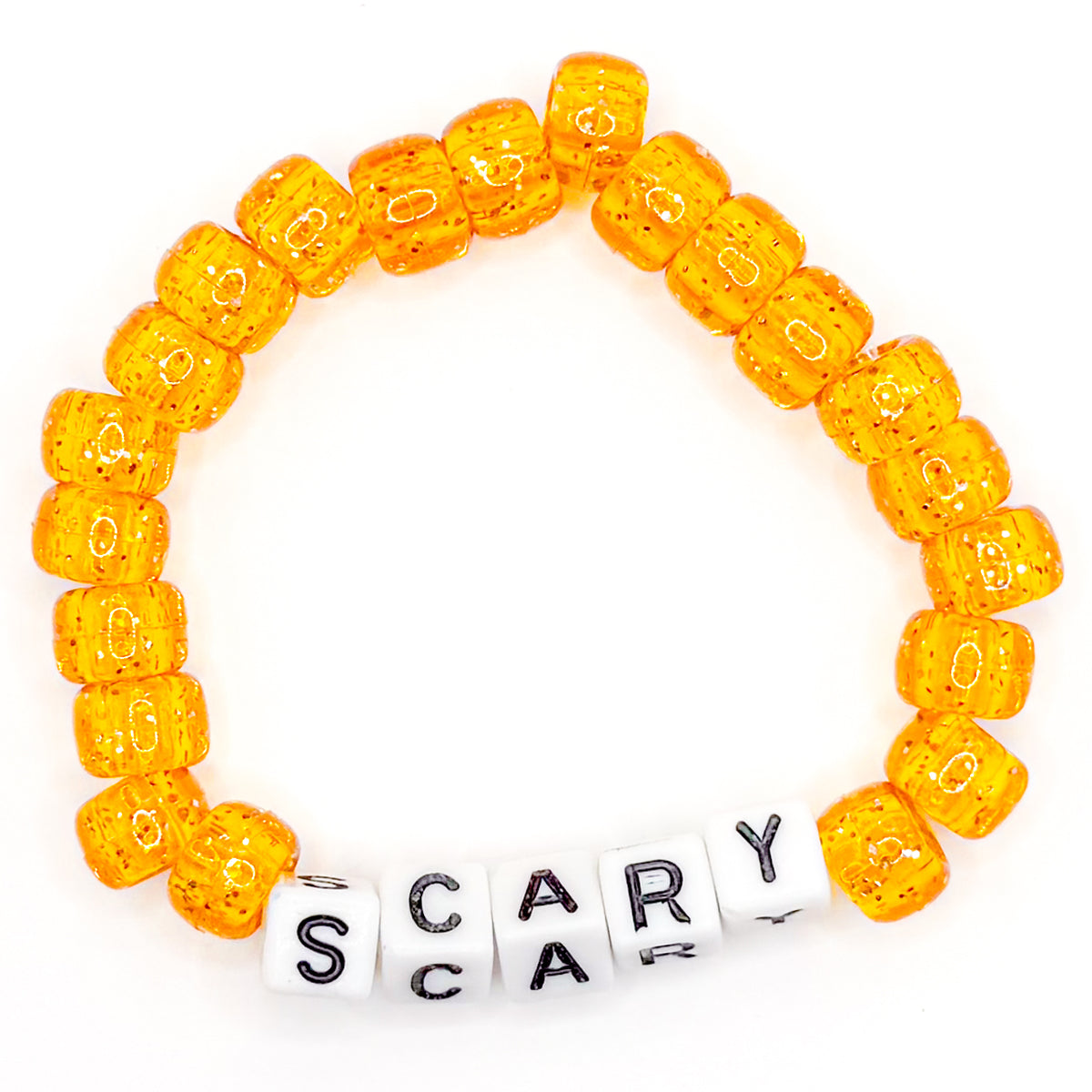 Orange "Scary" Beaded Bracelet