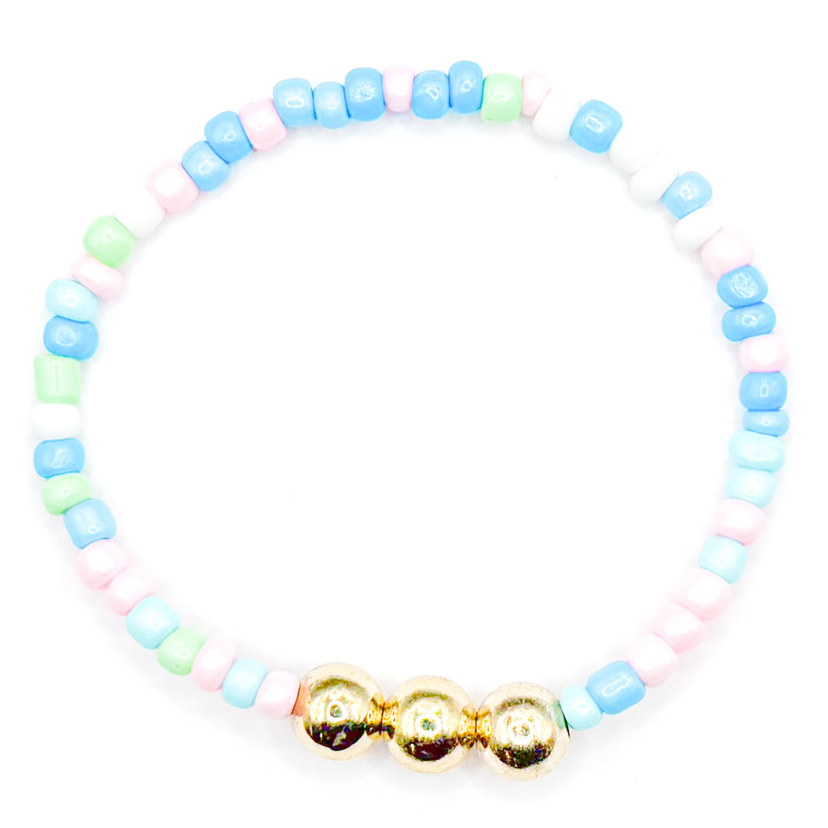 Gold Pastel Sprinkles Seed Beaded Bracelet