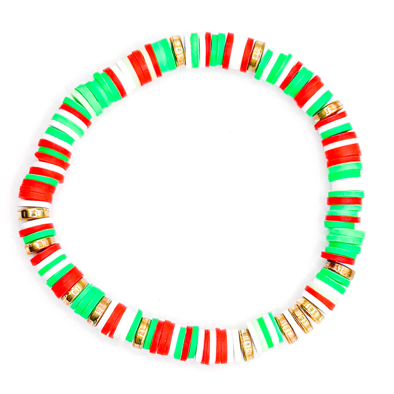 Holiday Sparkle Clay Beaded Bracelet