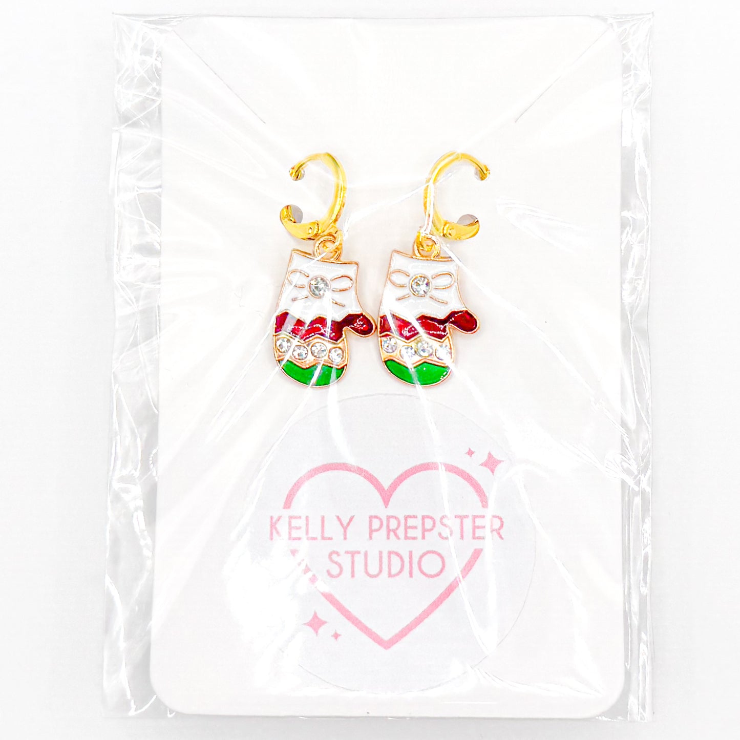 Winter Mittens Huggie Earrings