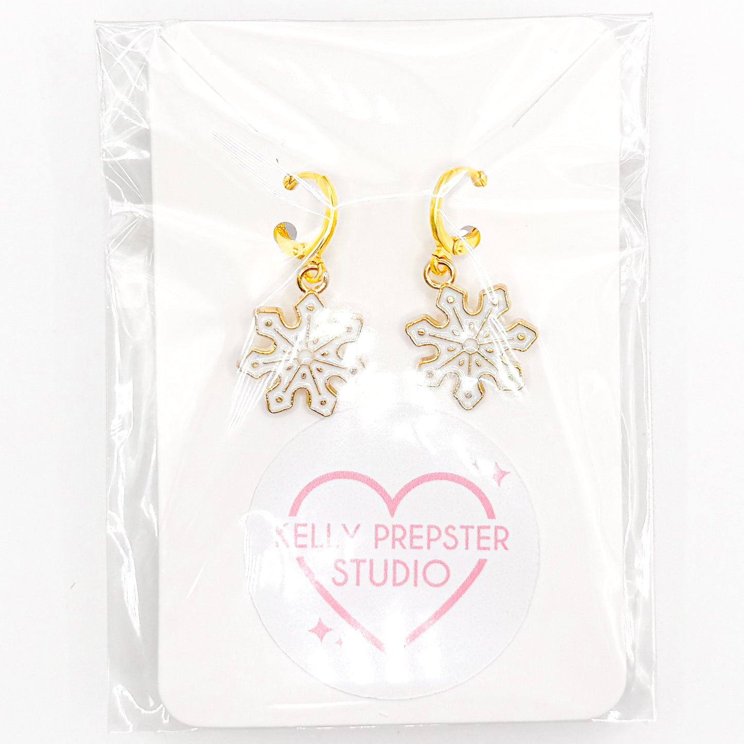 Beautiful Snowflakes Huggie Earrings