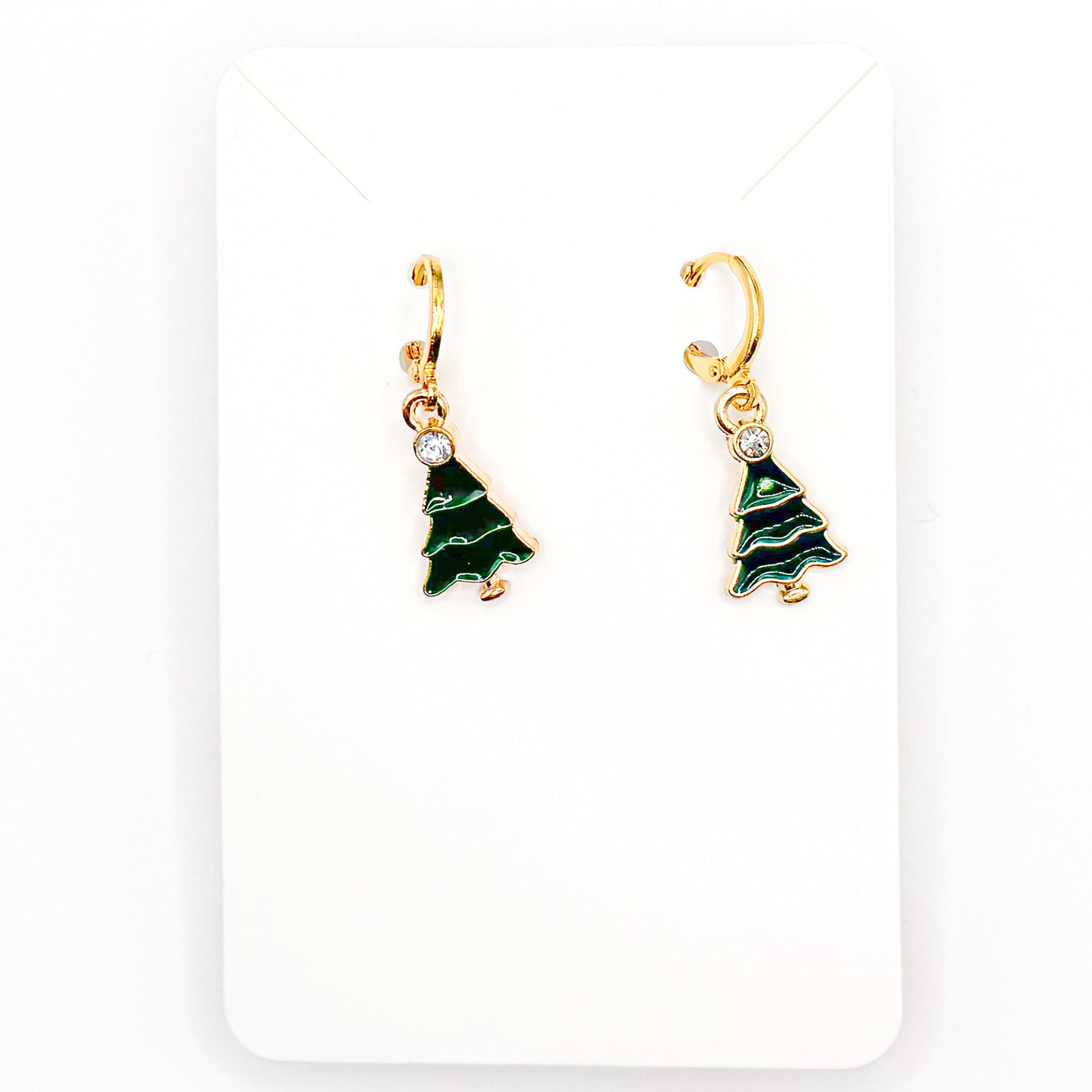 Sparkle On The Tree Huggie Earrings
