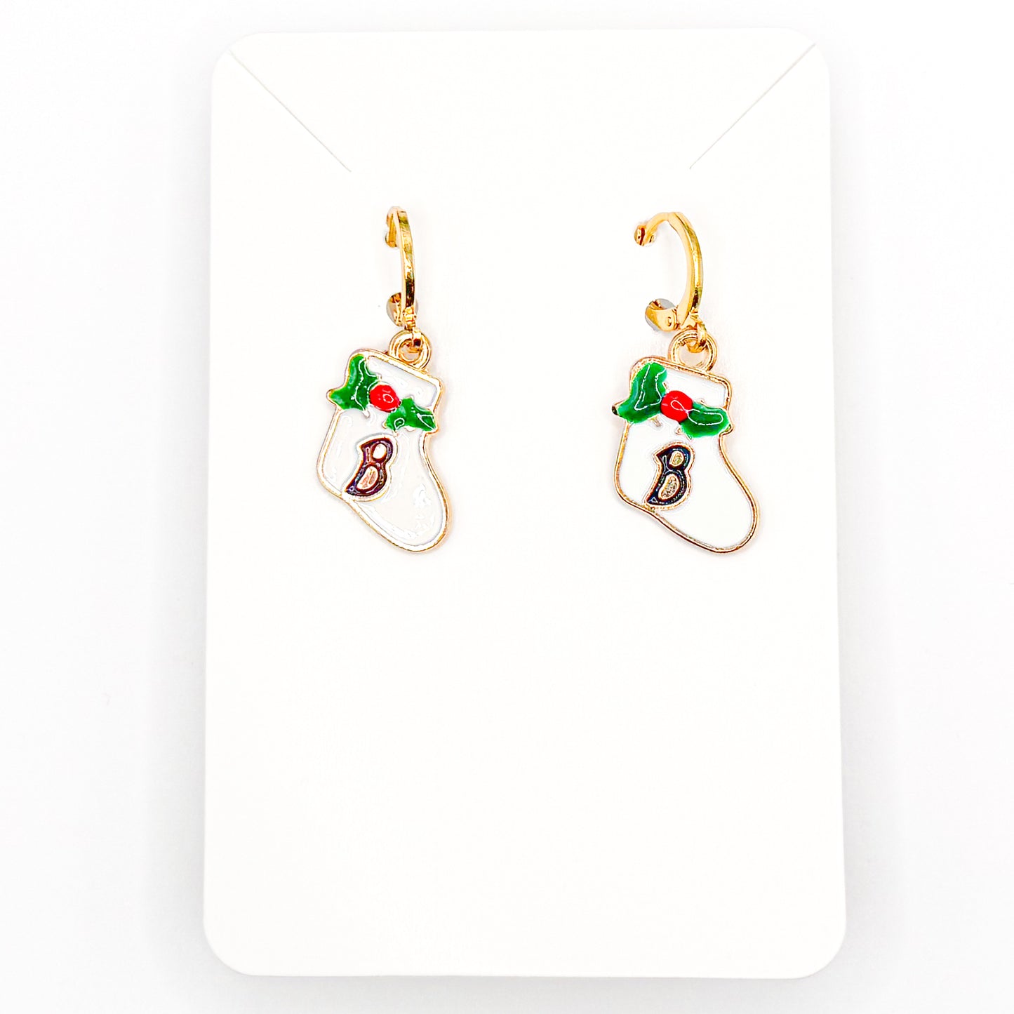 Holiday Stocking Huggie Earrings