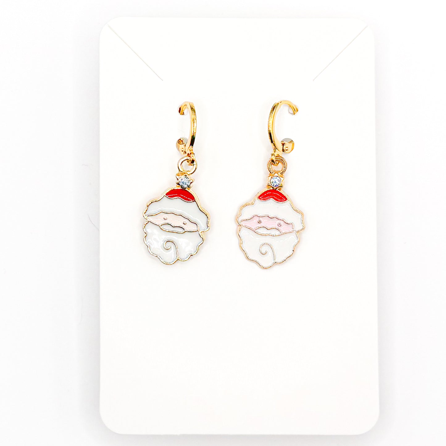Sparkle Santa Huggie Earrings