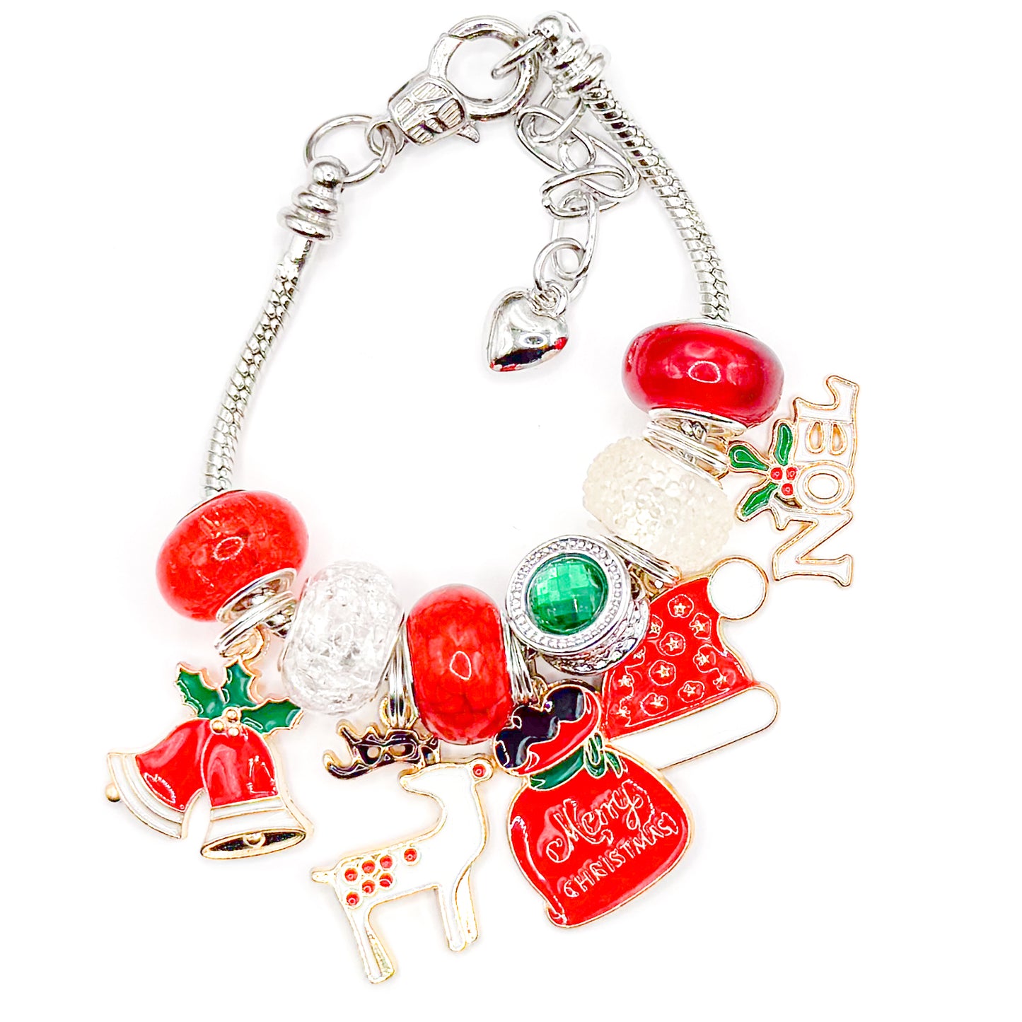 Classic Red Christmas European Charm Bracelet