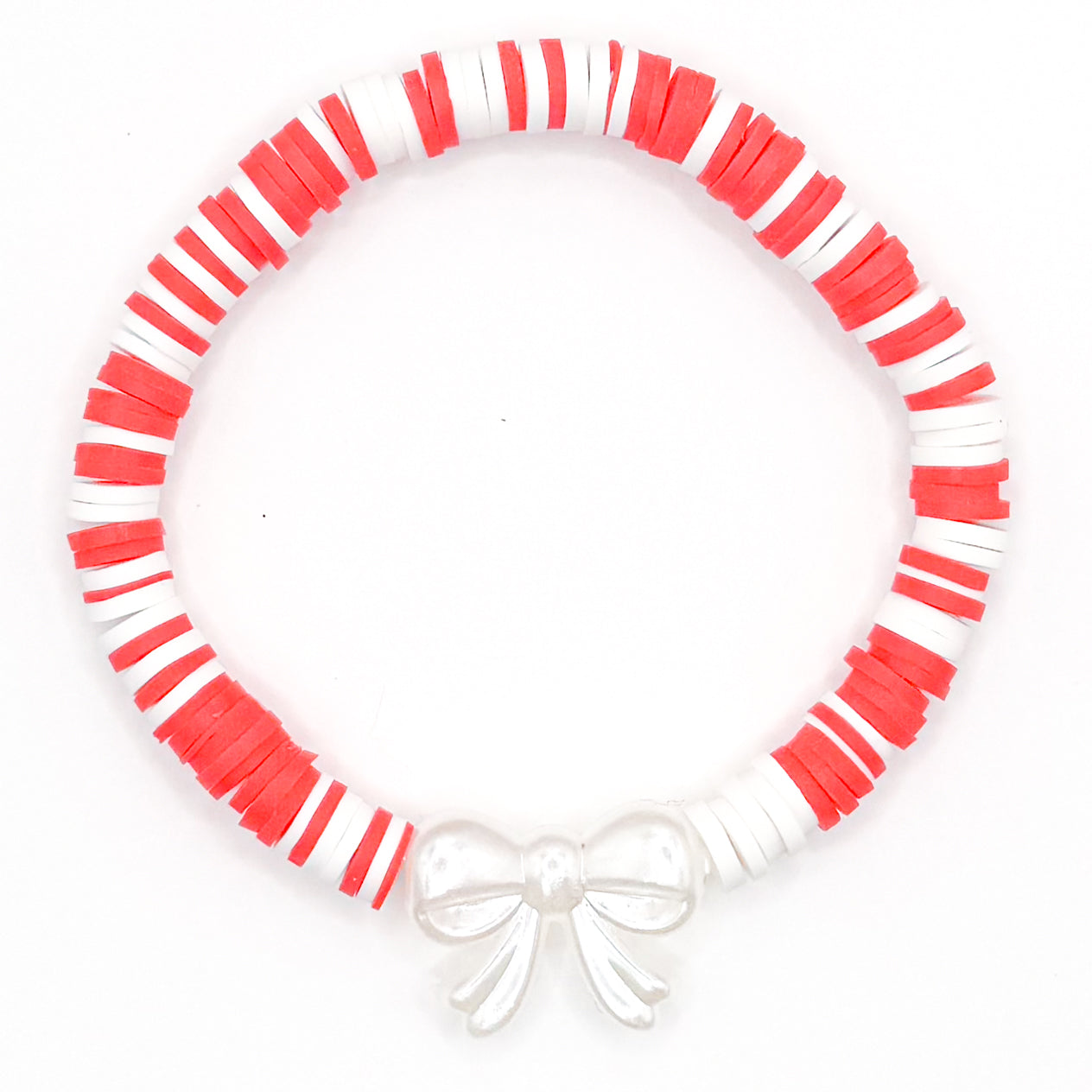 Holiday Bow 2.0 Clay Beaded Bracelet