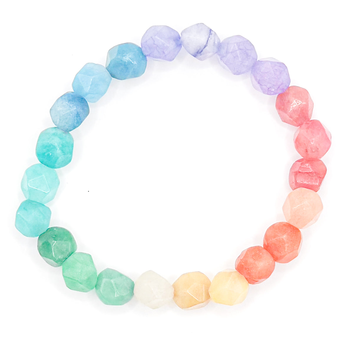 Rainbow Gems Glass Beaded Bracelet