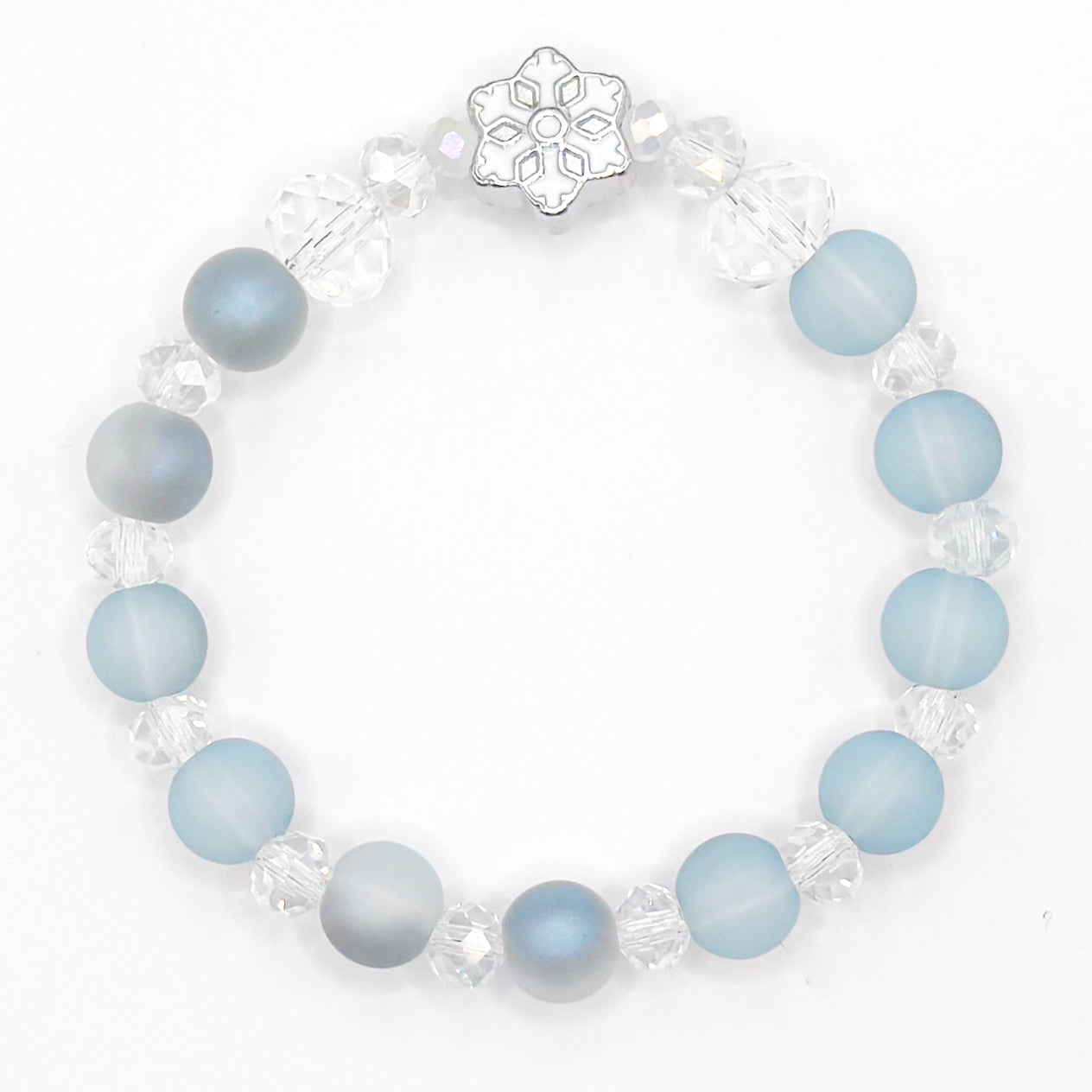 Classic Snowflake Glass Beaded Bracelet