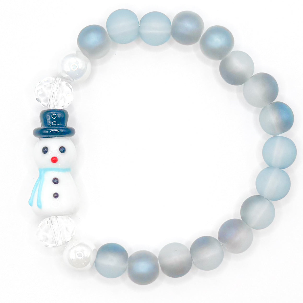 Classic Snowman Glass Beaded Bracelet