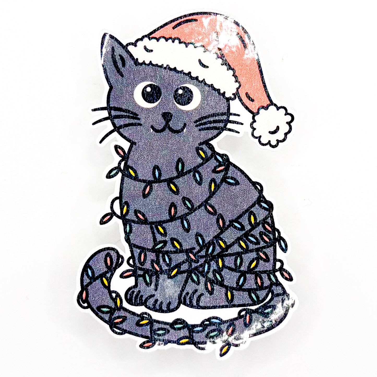 Christmas Black Cat sticker