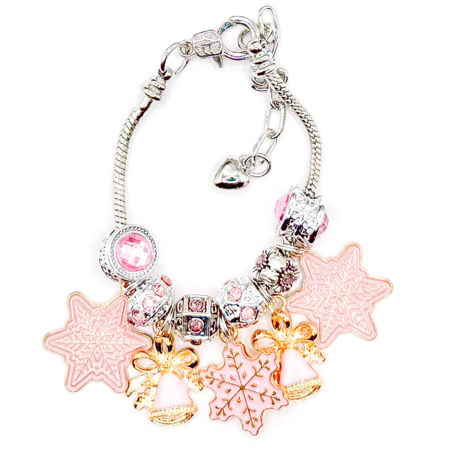 Snowflake Bells European Charm Bracelet