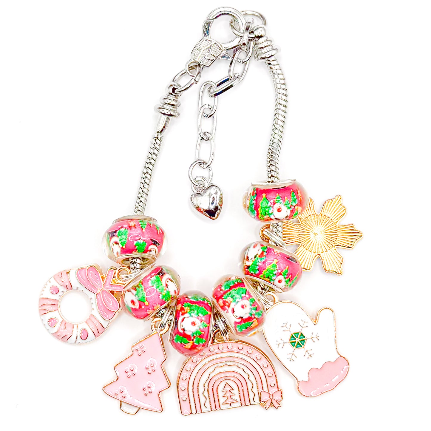 Christmas Wreath European Charm Bracelet