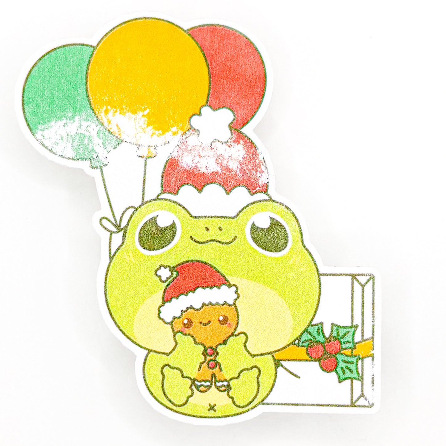 Cheery Holiday Frog Sticker