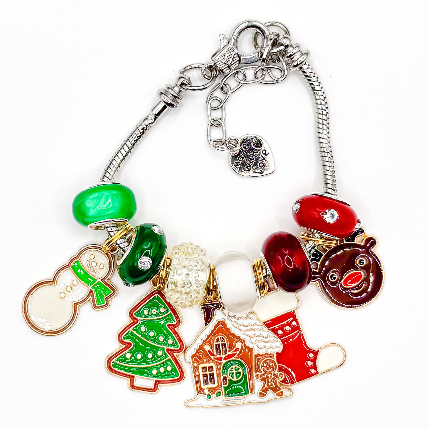 Snowy Holiday European Charm Bracelet