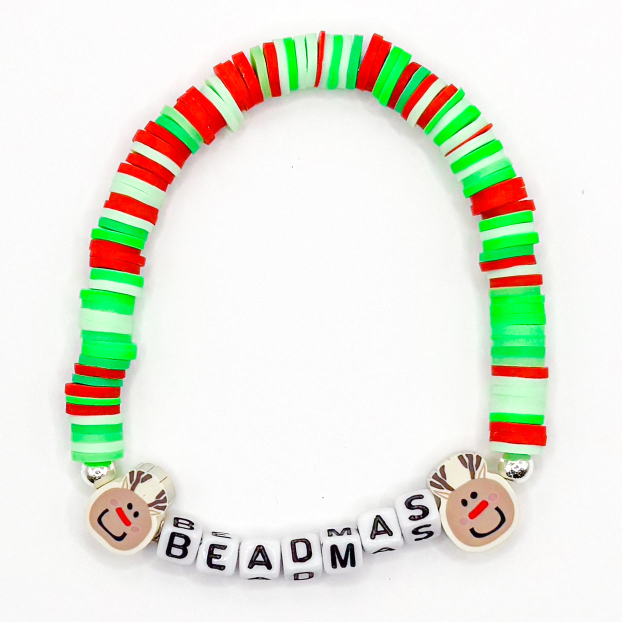 Reindeer Beadmas Clay Beaded Bracelet