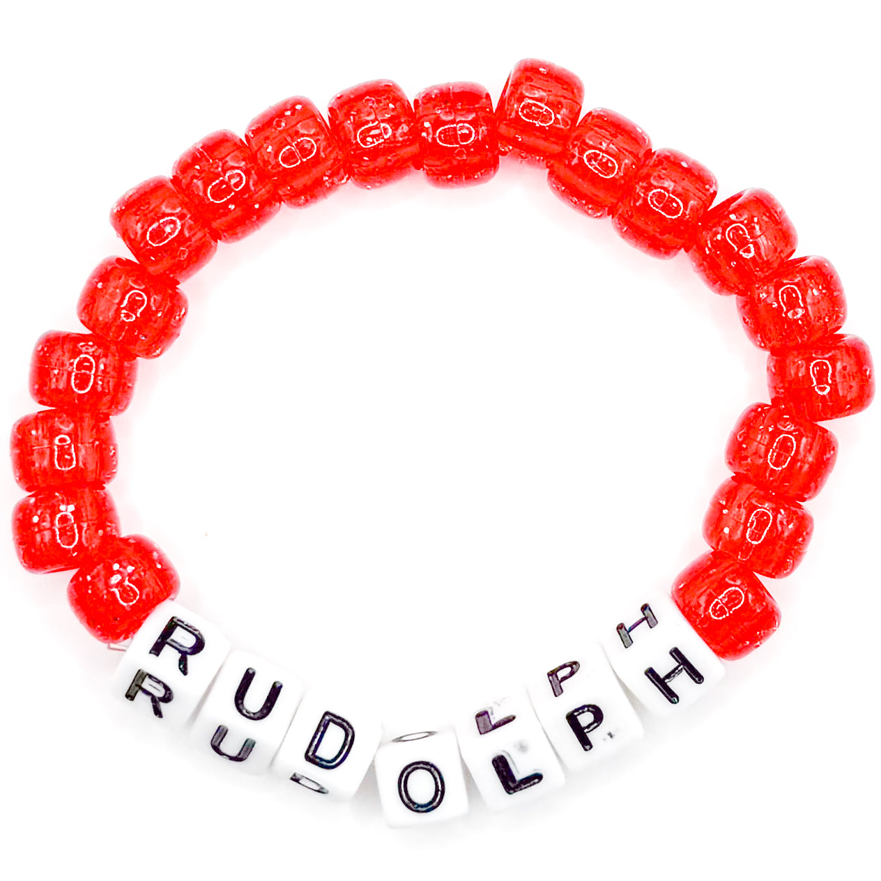 Red "Rudolph" Beaded Bracelet