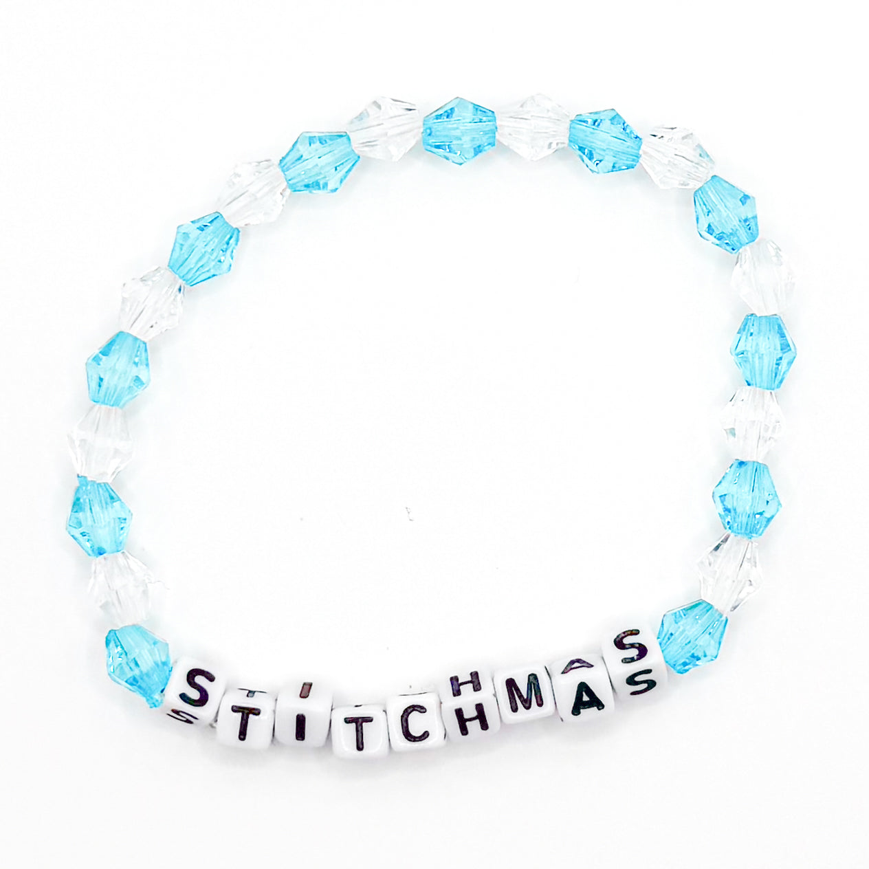 Blue "Stitchmas" Bead Buddy Bracelet