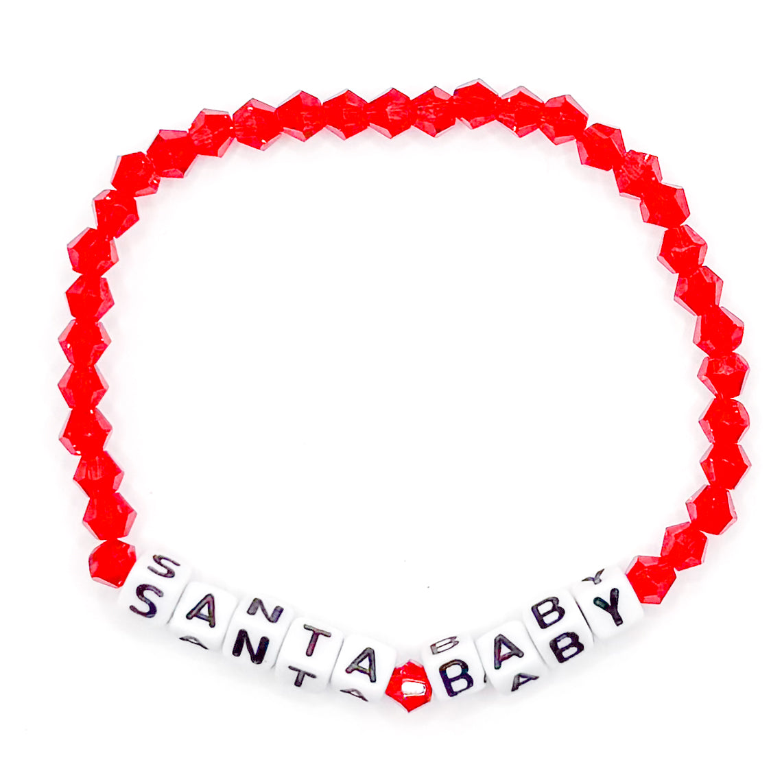Red "Santa Baby" Bead Buddy Bracelet