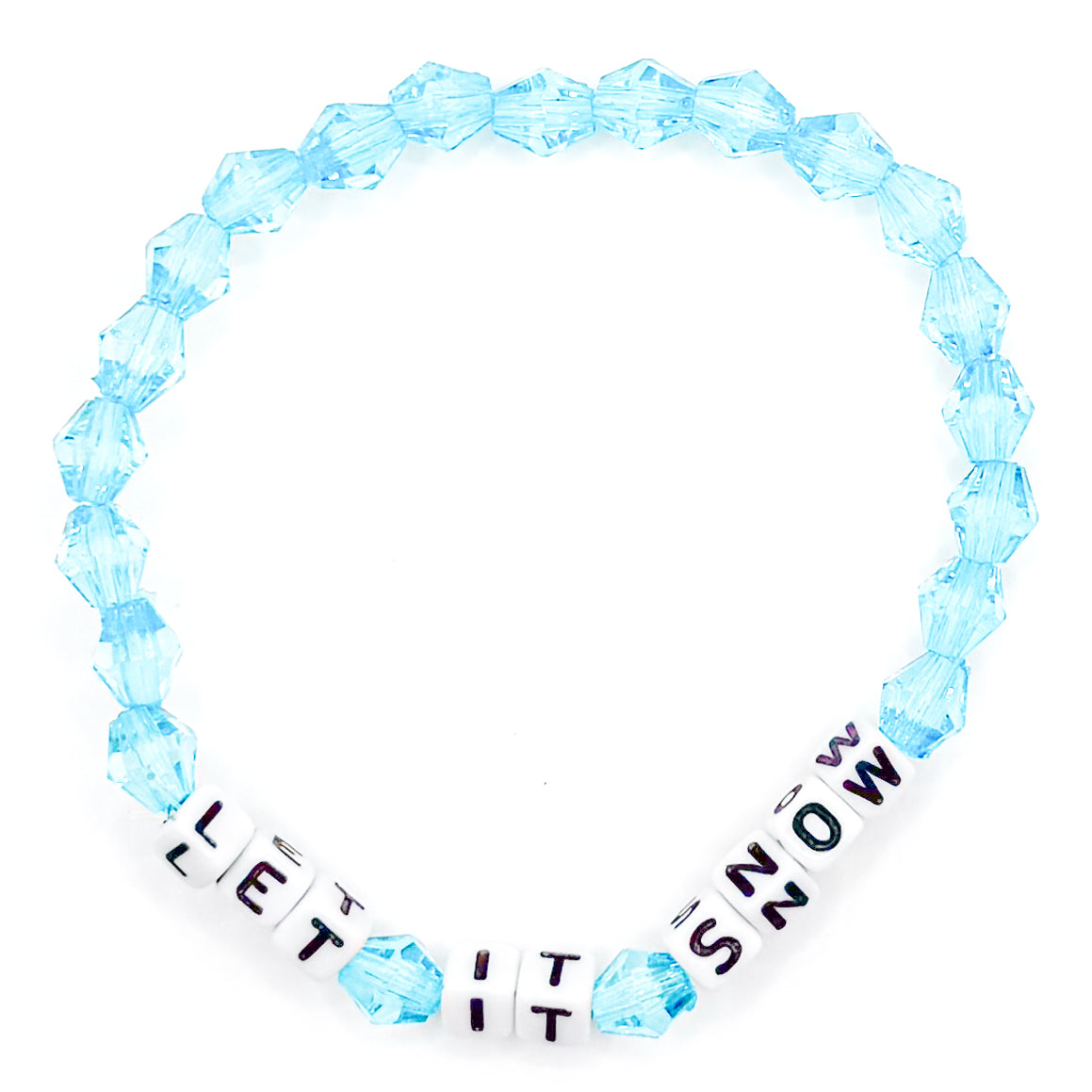 Blue "Let It Snow" Bead Buddy Bracelet