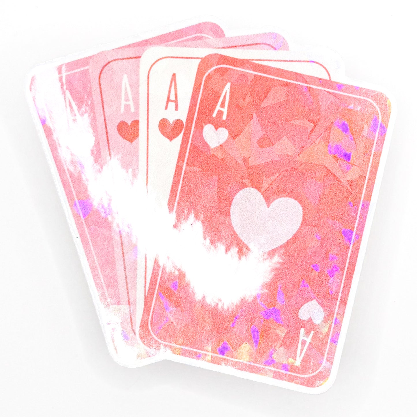 Full House of Hearts Holographic Sticker
