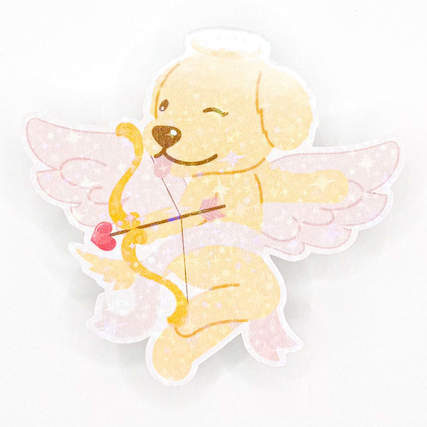 Puppy Cupid Holographic Sticker