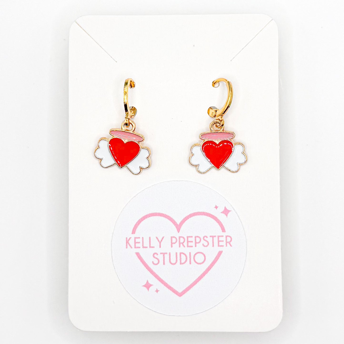 Flying Hearts Huggie Earrings