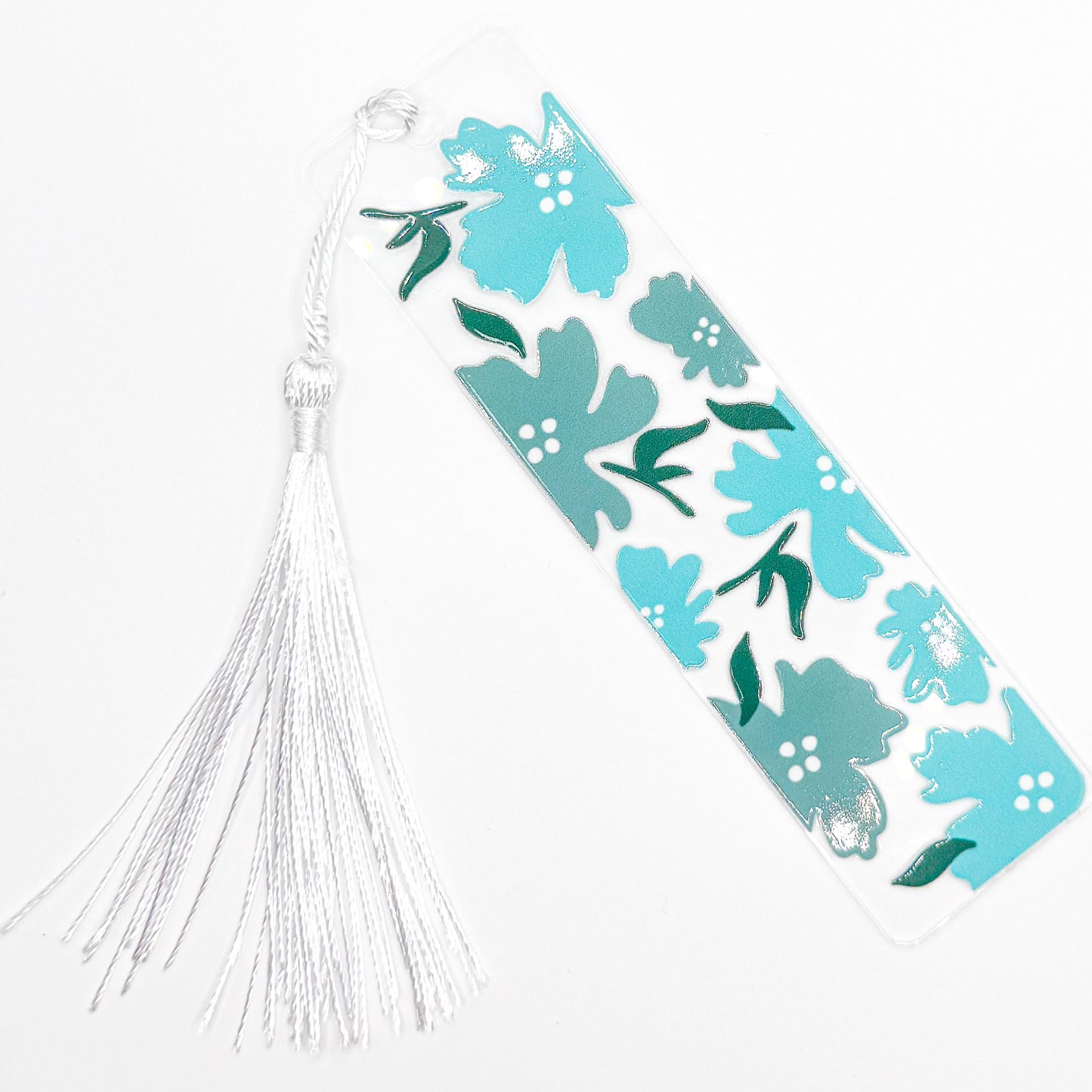 Blue Flowers Acrylic Bookmark
