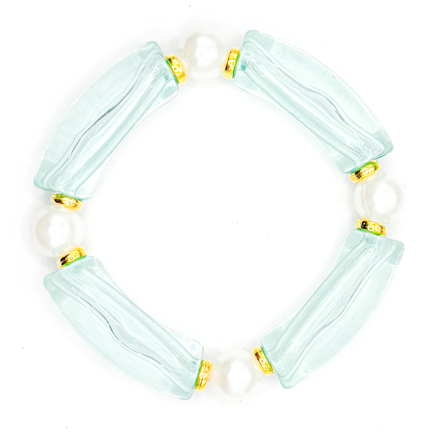 Light Blue Preppy Stacker Beaded Bracelet