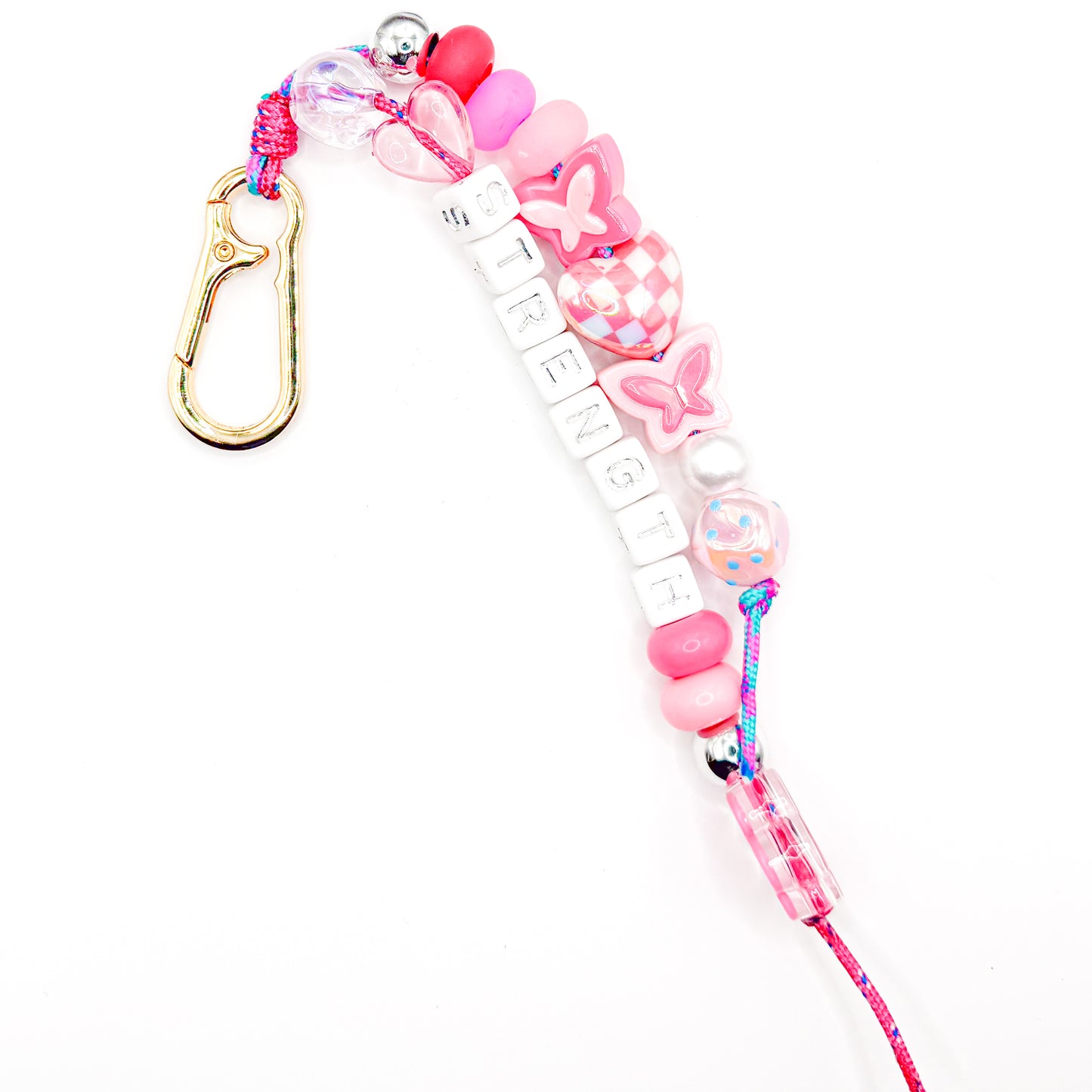 "Strength" Pink Bag Charm