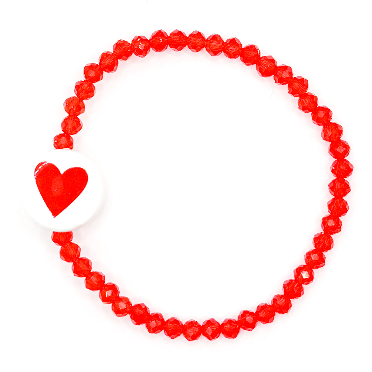 Retro Heart Glass Beaded Bracelet