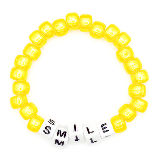 Yellow "Smile" Beaded Bracelet