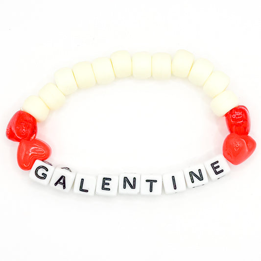 Cream "Galentine" Beaded Bracelet