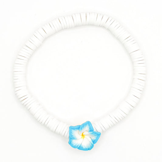 Blue Aloha Clay Beaded Bracelet