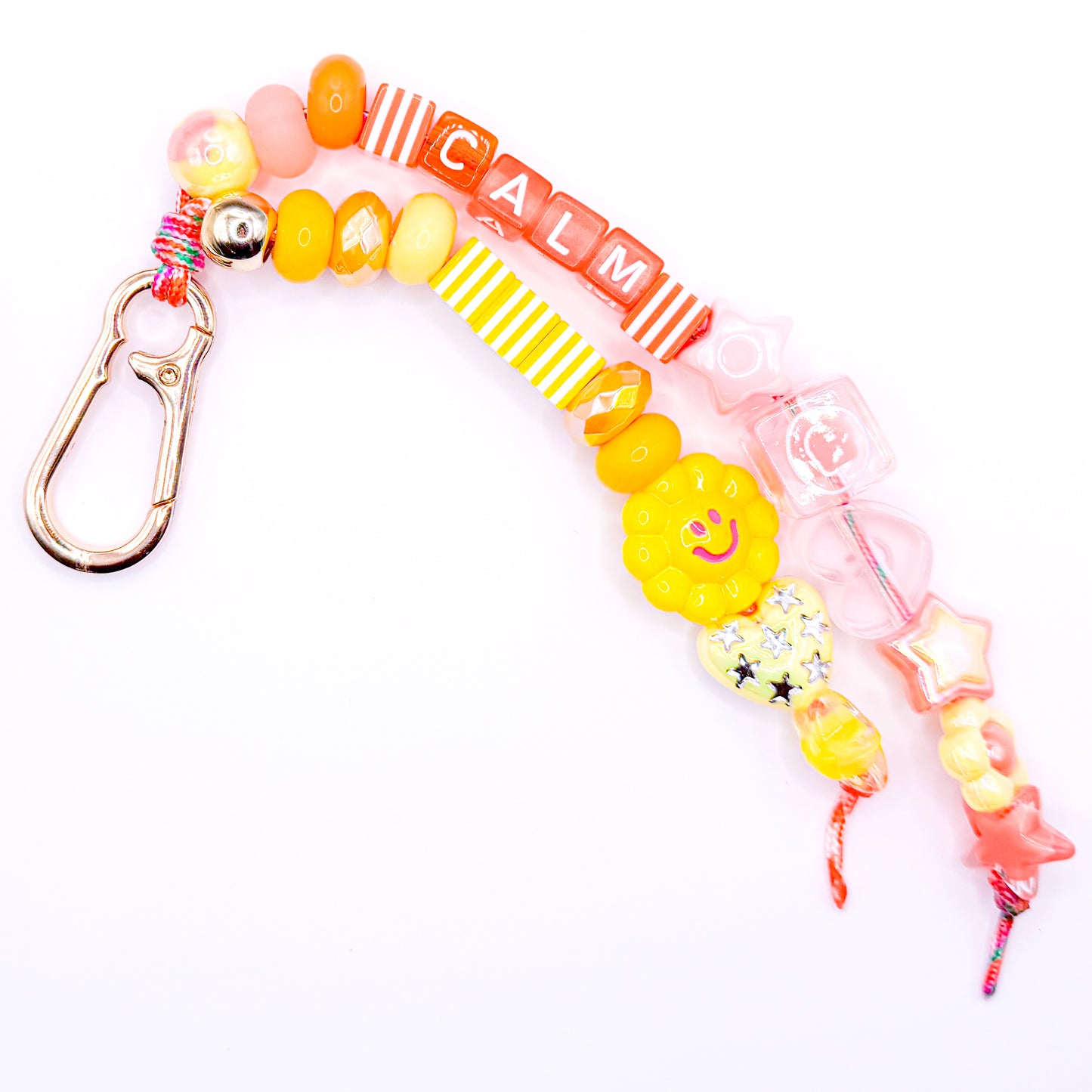 "CALM" Orange and Yellow Bag Charm
