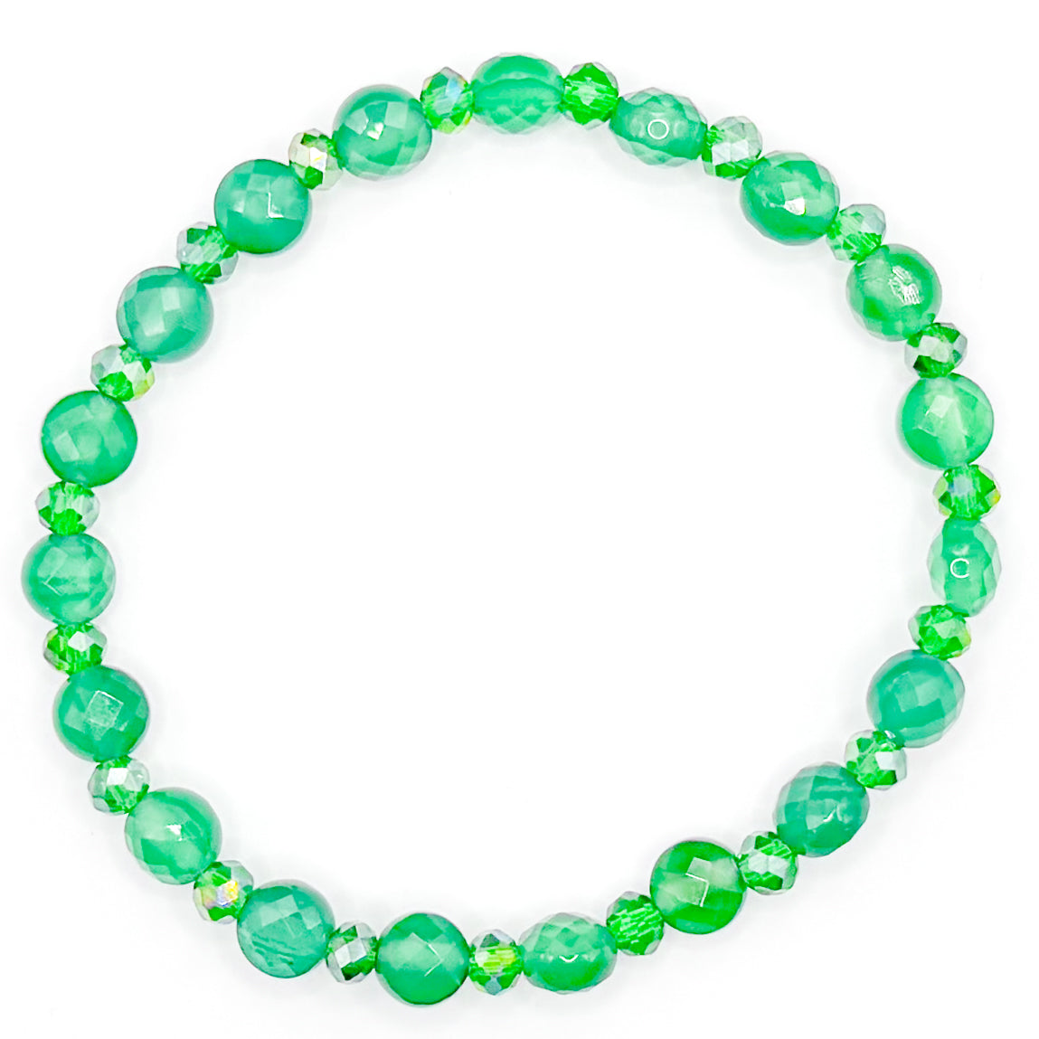 Lucky Emerald Glass Beaded Bracelet