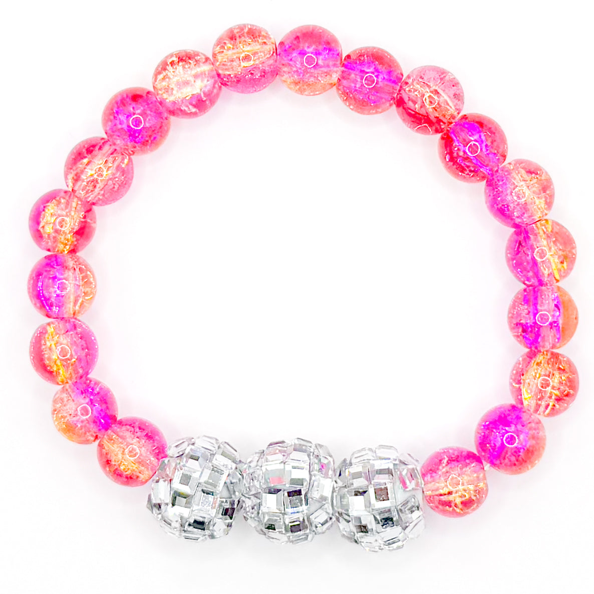 Disco Fever Glass Beaded Bracelet