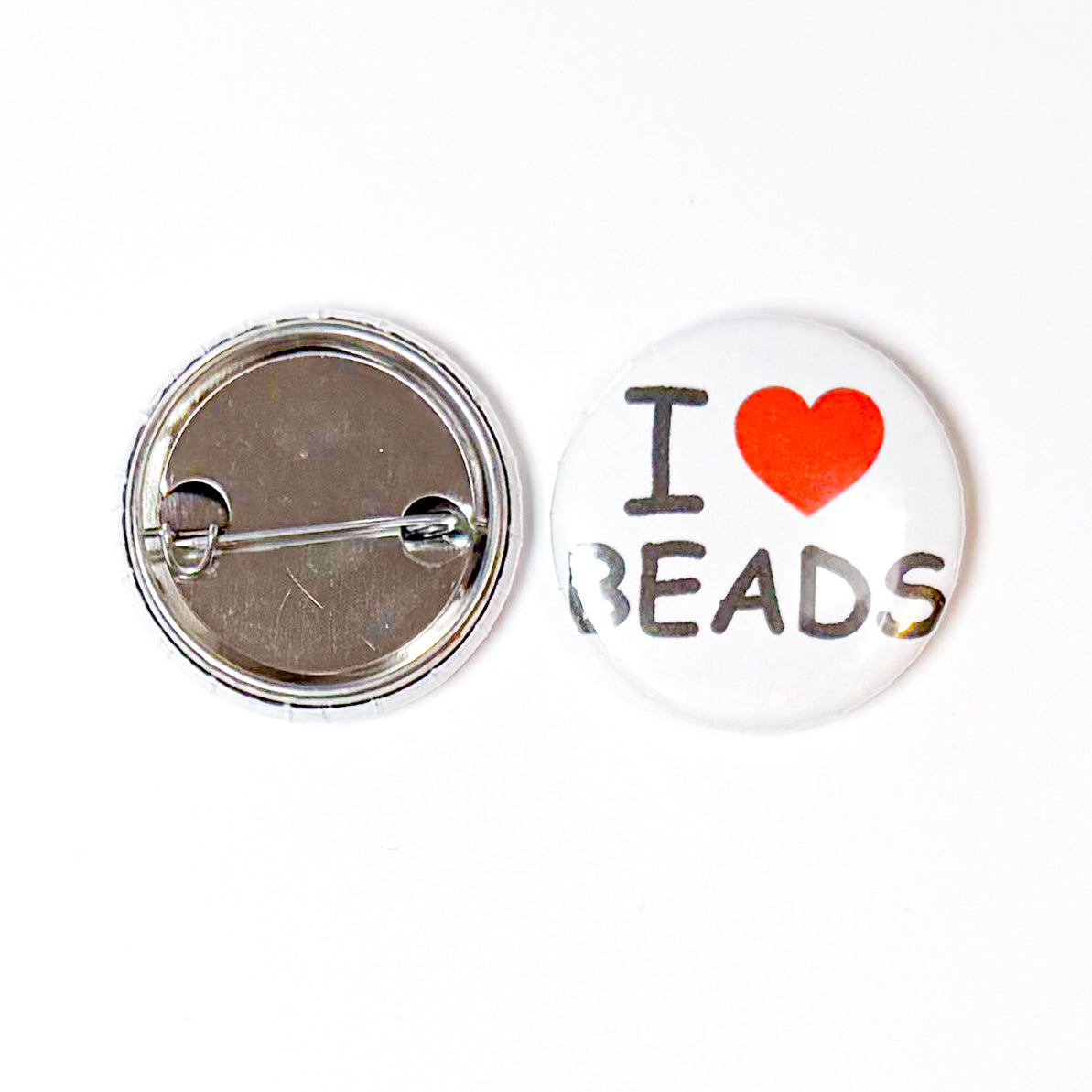 I Heart Beads 1.25 Inch Button
