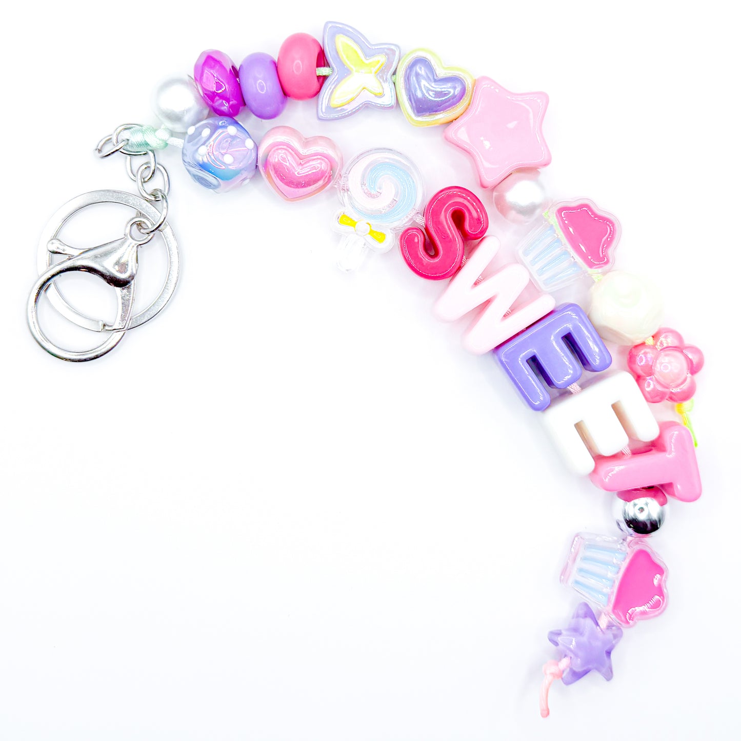 "SWEET" Pink and Purple Bag Charm