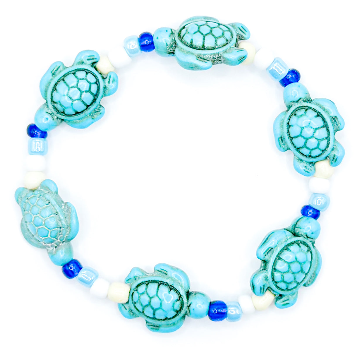 Blue Sea Turtle Beaded Bracelet