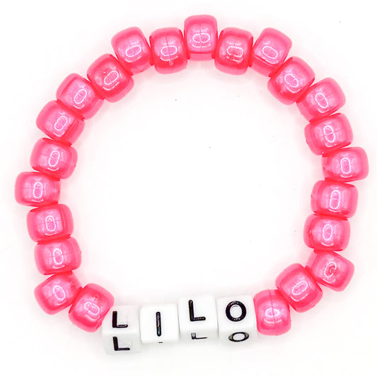 Pink "Lilo" Beaded Bracelet