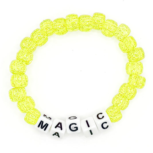 Glitter Yellow "Magic" Beaded Bracelet
