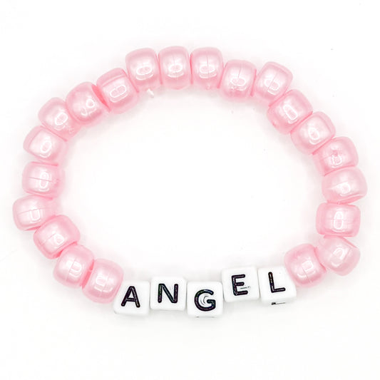 Pink "Angel" Beaded Bracelet