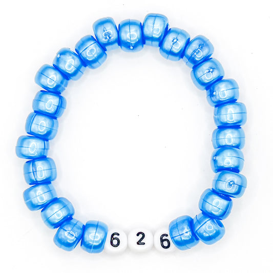 Blue "626" Beaded Bracelet