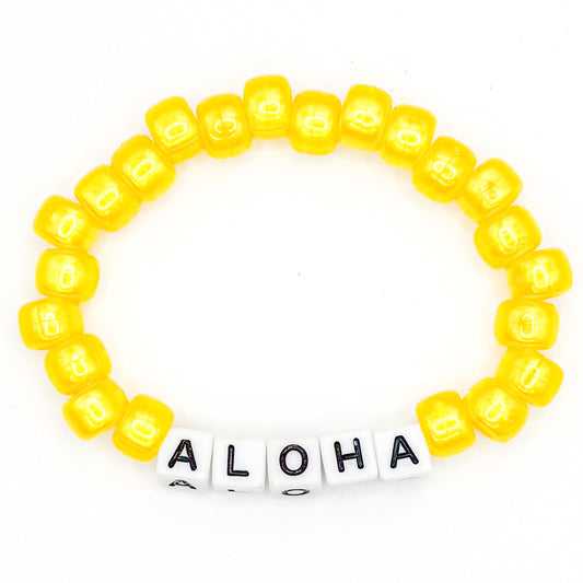 Yellow "Aloha" Beaded Bracelet