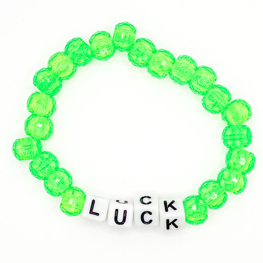 Green "Luck" Beaded Bracelet