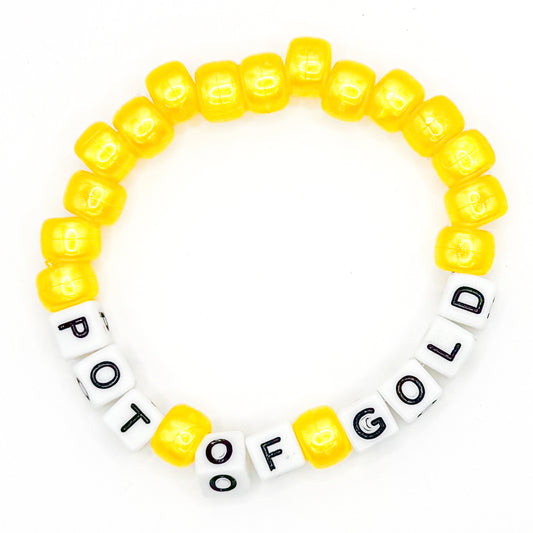 Yellow "Pot of Gold" Beaded Bracelet