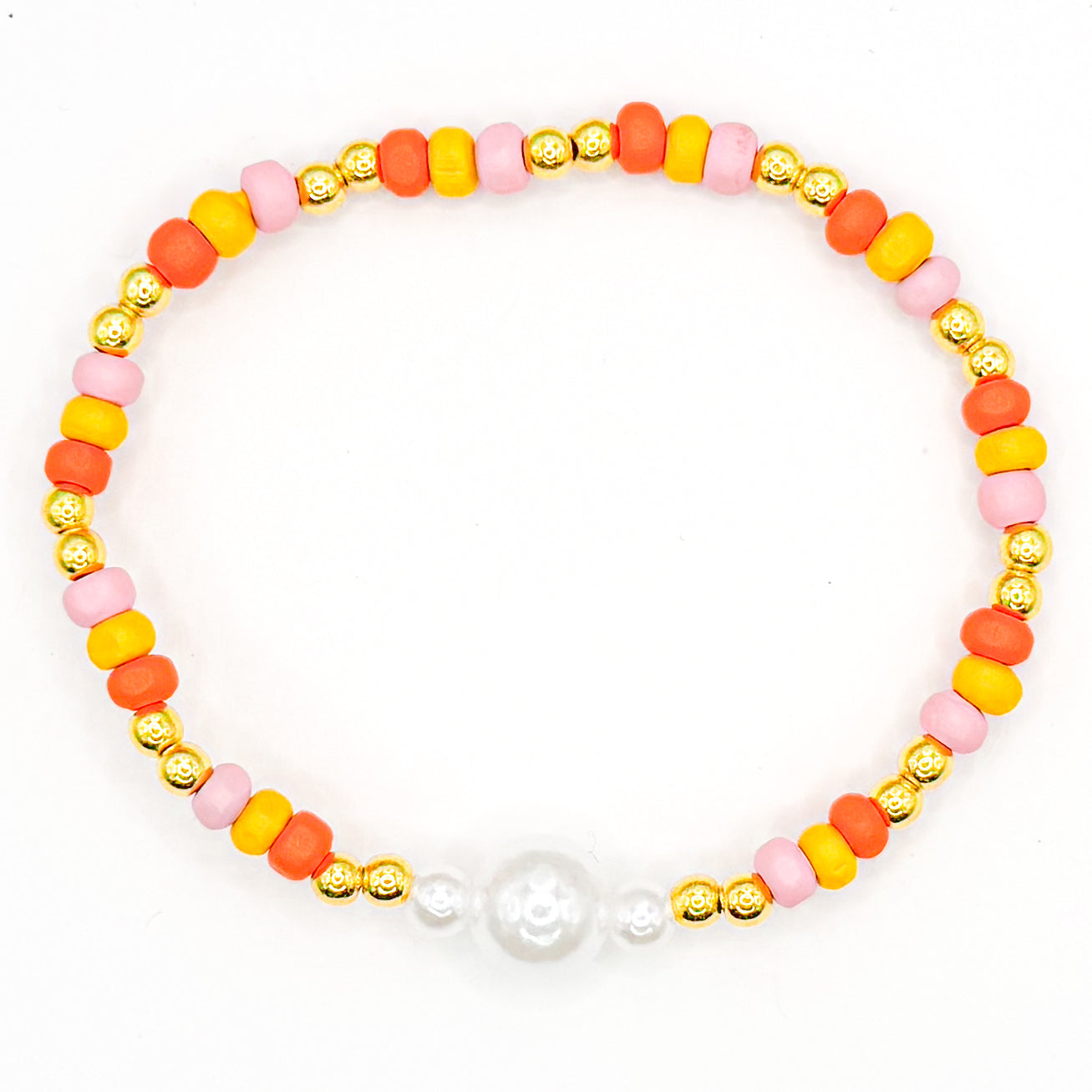 Tropical Pearl Seed Beaded Bracelet