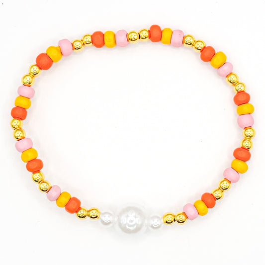 Tropical Pearl Seed Beaded Bracelet
