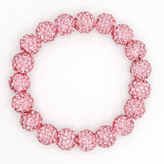 Pink Sparkle Beaded Bracelet