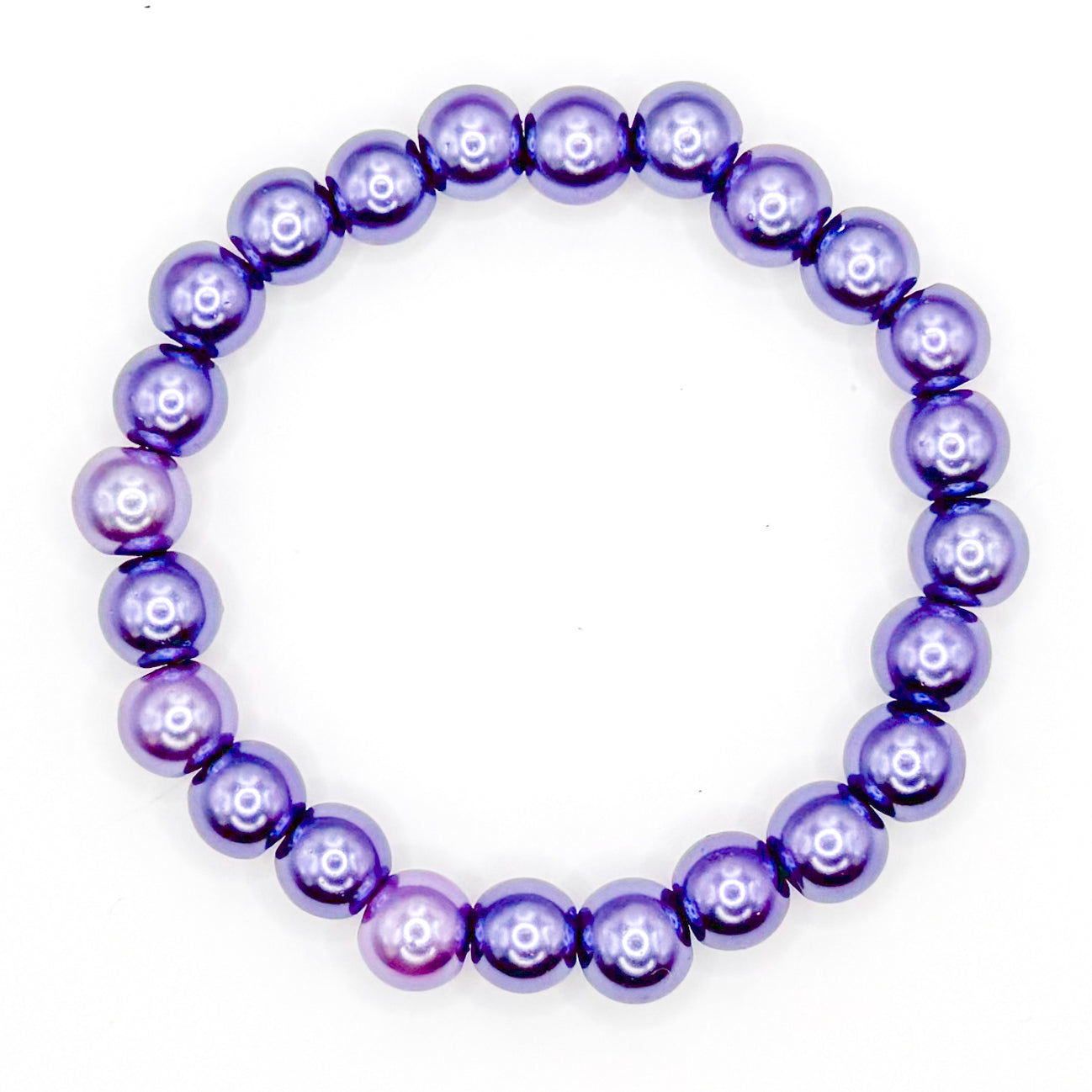 Classy Purple Pearl Glass Beaded Bracelet